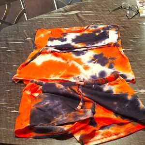 Oranges White Mark Brand Made Matching Long Sleeves and Shorts